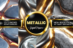 Metallic Glitter Digital Papers - 04 Variations Product Image 1