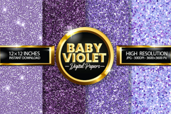 Baby Violet Glitter Digital Papers - 04 Variations Product Image 1