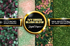 Ivy Green Blush Glow Digital Papers - 04 Variations Product Image 1