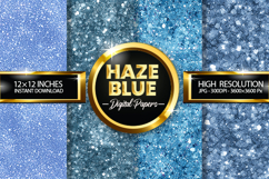 Haze Blue Glitter Digital Papers - 04 Variations Product Image 1