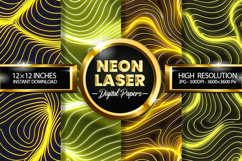 Neon Laser Digital Papers - 04 Variation Product Image 1