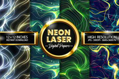 Neon Laser Digital Papers - 04 Variation Product Image 1