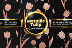 Metallic Tulip Digital Papers - 04 Variations Product Image 1