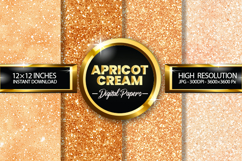 Apricot Cream Glitter Digital Papers - 04 Variations Product Image 1