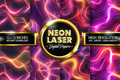 Neon Laser Digital Papers - 04 Variation Product Image 1