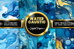Water Caustic Abstract Digital Papers | Fluid Art Product Image 1