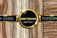 Driftwood Glitter Digital Papers - 04 Variations Product Image 1