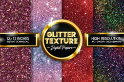 Glitter Texture Digital Papers - 04 Variations Product Image 1