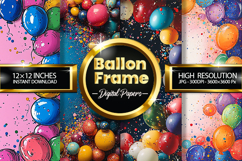 Ballon Frame Digital Papers - 04 Variation Product Image 1