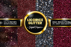 Licorice Glitter Digital Papers - 04 Variations Product Image 1
