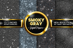 Smoky Gray Glitter Digital Papers - 04 Variations Product Image 1