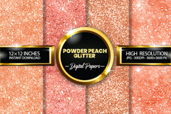 Powder Peach Glitter Digital Papers - 04 Variations Product Image 1