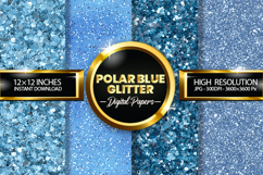 Polar Blue Glitter Digital Papers - 04 Variations Product Image 1