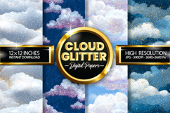 Cloud Glitter Digital Papers - 04 Variations Product Image 1