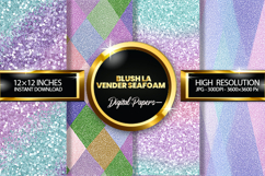 Blush Lavender Seafoam Glitter Digital Papers - 04 Variation Product Image 1