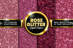 Electric Rose Glitter Digital Papers - 04 Variations Product Image 1