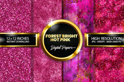 Forest Bright Hot Pink Digital Papers - 04 Variations Product Image 1
