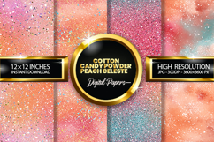 Cotton Candy Powder Peach Celeste Glitter Digital Papers Product Image 1