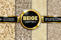 Beige Glitter Digital Papers - 04 Variations Product Image 1
