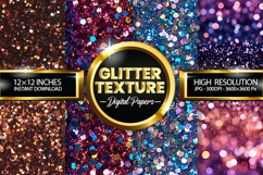 Glitter Texture Digital Papers - 04 Variations Product Image 1