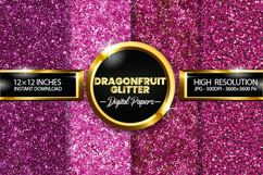 Dragonfruit Glitter Digital Papers - 04 Variations Product Image 1