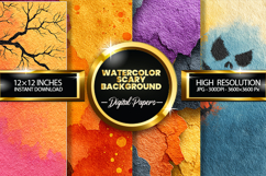 Watercolor Scary Background Digital Papers - 04 Variations Product Image 1