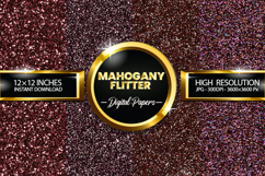 Mahogany Glitter Digital Papers - 04 Variations Product Image 1