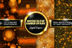 Moon Glow Amber Spark Glitter Digital Papers - 04 Varitions Product Image 1