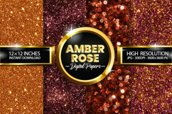 Amber Rose Glitter Digital Papers - 04 Variations Product Image 1