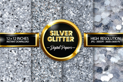 Silver Glitter Glitter Digital Papers - 04 Variations Product Image 1