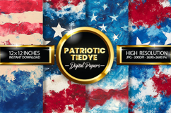 Patriotic Tiedye Digital Papers - Patriotic Texture Product Image 1