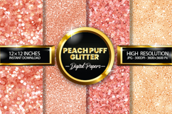 Peach Puff Glitter Digital Papers - 04 Variations Product Image 1