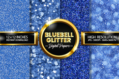 Bluebell Glitter Digital Papers - 04 Variations Product Image 1