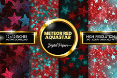 Meteor Red AquaStar Glitter Digital Papers - 04 Varitions Product Image 1