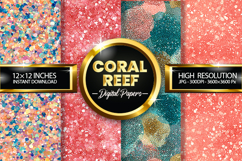 Coral Reef Glitter Digital Papers - 04 Variations Product Image 1
