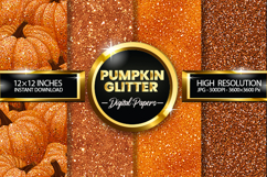 Pumpkin Glitter Digital Papers - 04 Variations Product Image 1