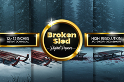 Broken Sled Digital Papers - 04 Variations Product Image 1