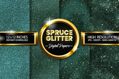 Spruce Glitter Digital Papers - 04 Variations Product Image 1