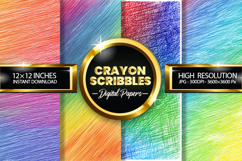 Crayon Scribbles Digital Papers - 04 Variations Product Image 1
