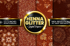 Henna Glitter Digital Papers - 04 Variations Product Image 1