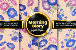 Morning Glory Digital Papers - 04 Variations Product Image 1