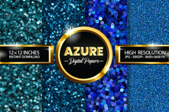 Azure Glitter Digital Papers - 04 Variations Product Image 1