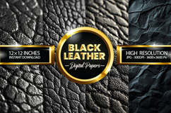 Black Leather Digital Papers - 04 Variation Product Image 1