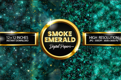 Smoke Emerald Glitter Digital Papers - 04 Varitions Product Image 1