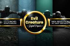 Evil Creature Digital Papers - 04 Variations Product Image 1