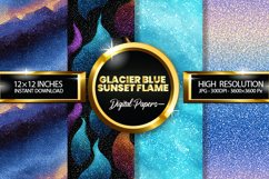 Glacier Blue_Sunset Glitter Digital Papers - 04 Varitions Product Image 1