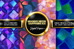 Mango Neon Sapphire Ice Glitter Digital Papers - 04 Varition Product Image 1
