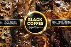 Black Coffee Digital Papers - 04 Variation Product Image 1