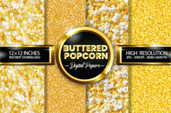 Buttered Popcorn Glitter Digital Papers - 04 Variations Product Image 1