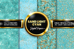 Sand Light Cyan Glitter Digital Papers - 04 Varitions Product Image 1
